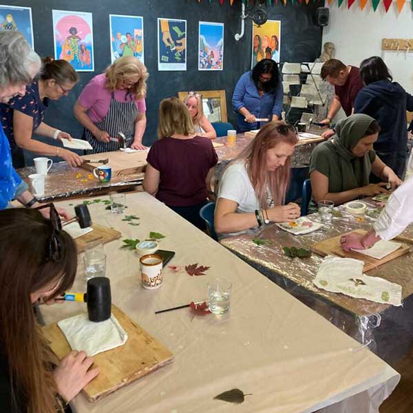 Natural dyeing workshop run by Amanda Rigby, lecturer, arts facilitator and educator